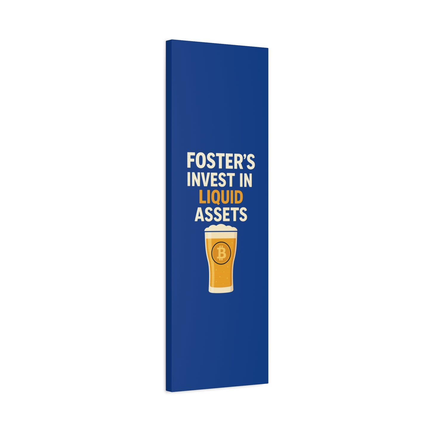 Bitcoin Liquid Assets Fosters Canvas Art, Wall Decor, Cryptocurrency Gift, Modern Home Art, Unique Beer Themed Decoration