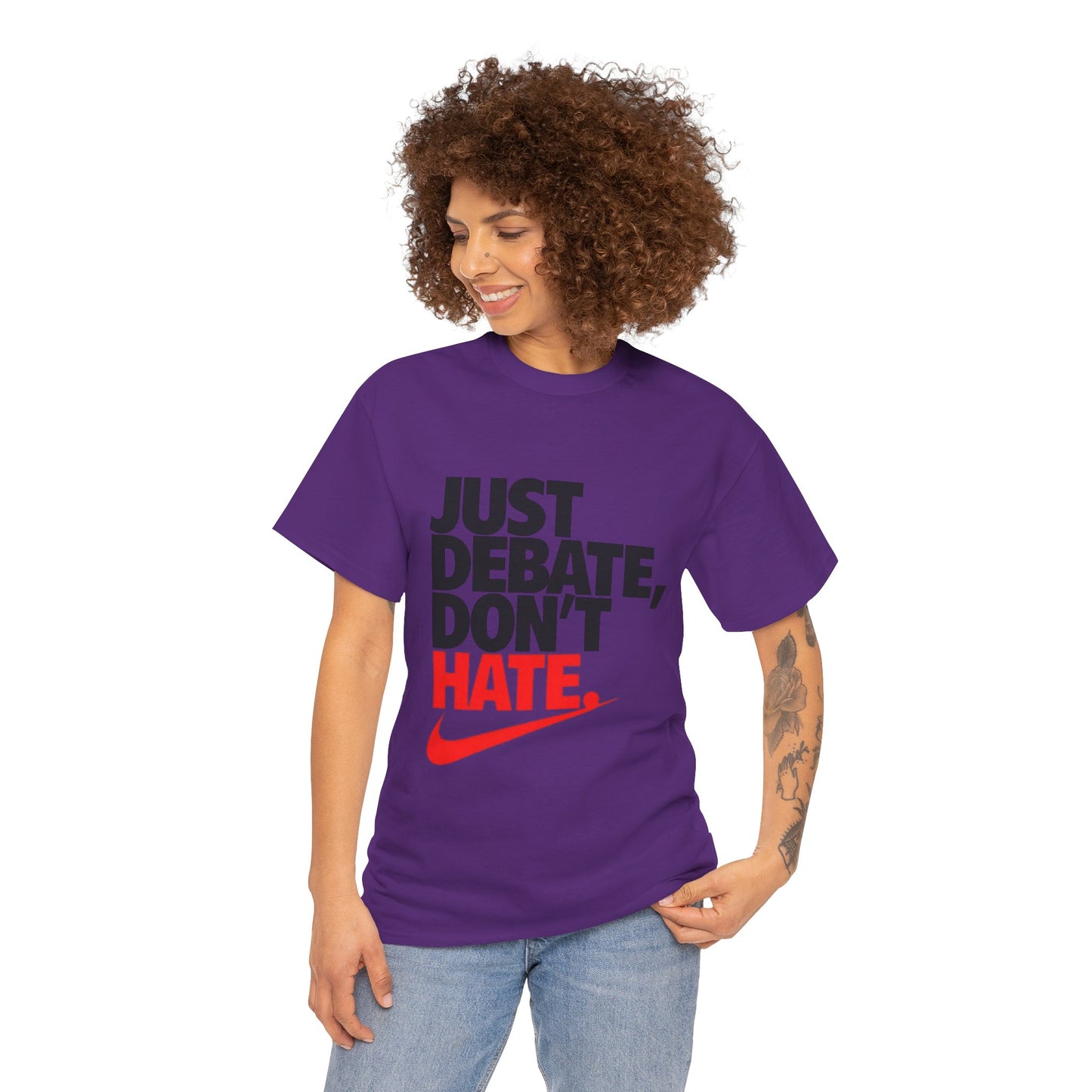 Unisex Cotton Tee - Just Debate, Don't Hate