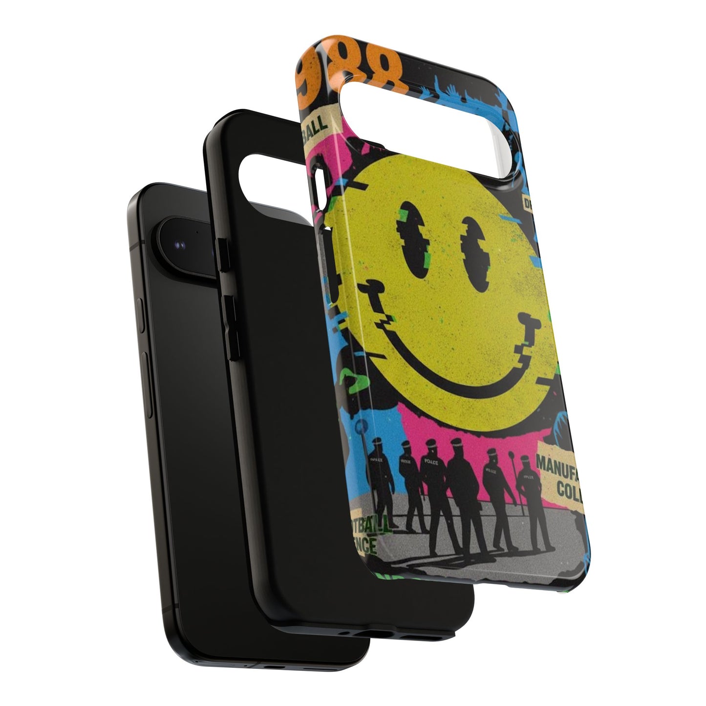 Acid house rave Vibrant iPhone Case, Tough Cases, Smiley Face Phone Cover, Fun Accessory, Colorful Phone Protector, Gift for Teenagers