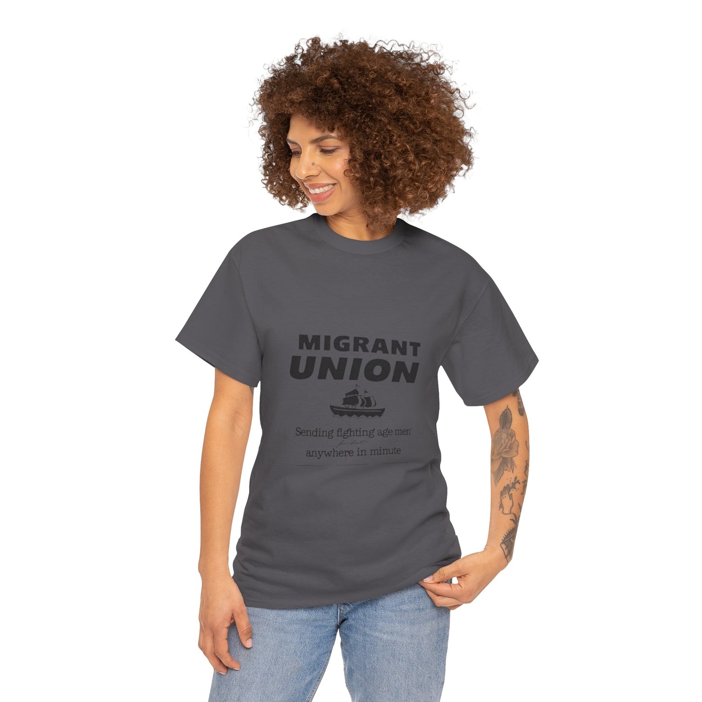 Migrant Union Graphic Tee - Casual Wear, Fundraising Events, Advocacy Apparel, Unisex Streetwear, Everyday Comfort