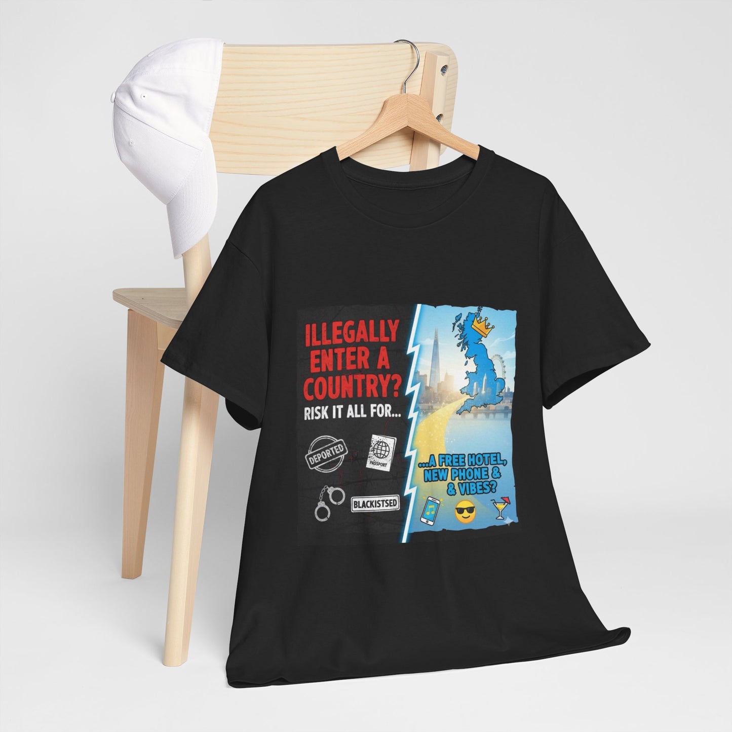 Enter illegally get free hotel t shirt - Bold Statement T-Shirt - Unisex Tee for Casual Wear, Gift for Friends, Humor Style, Graphic Tee, Perfect for Celebrations