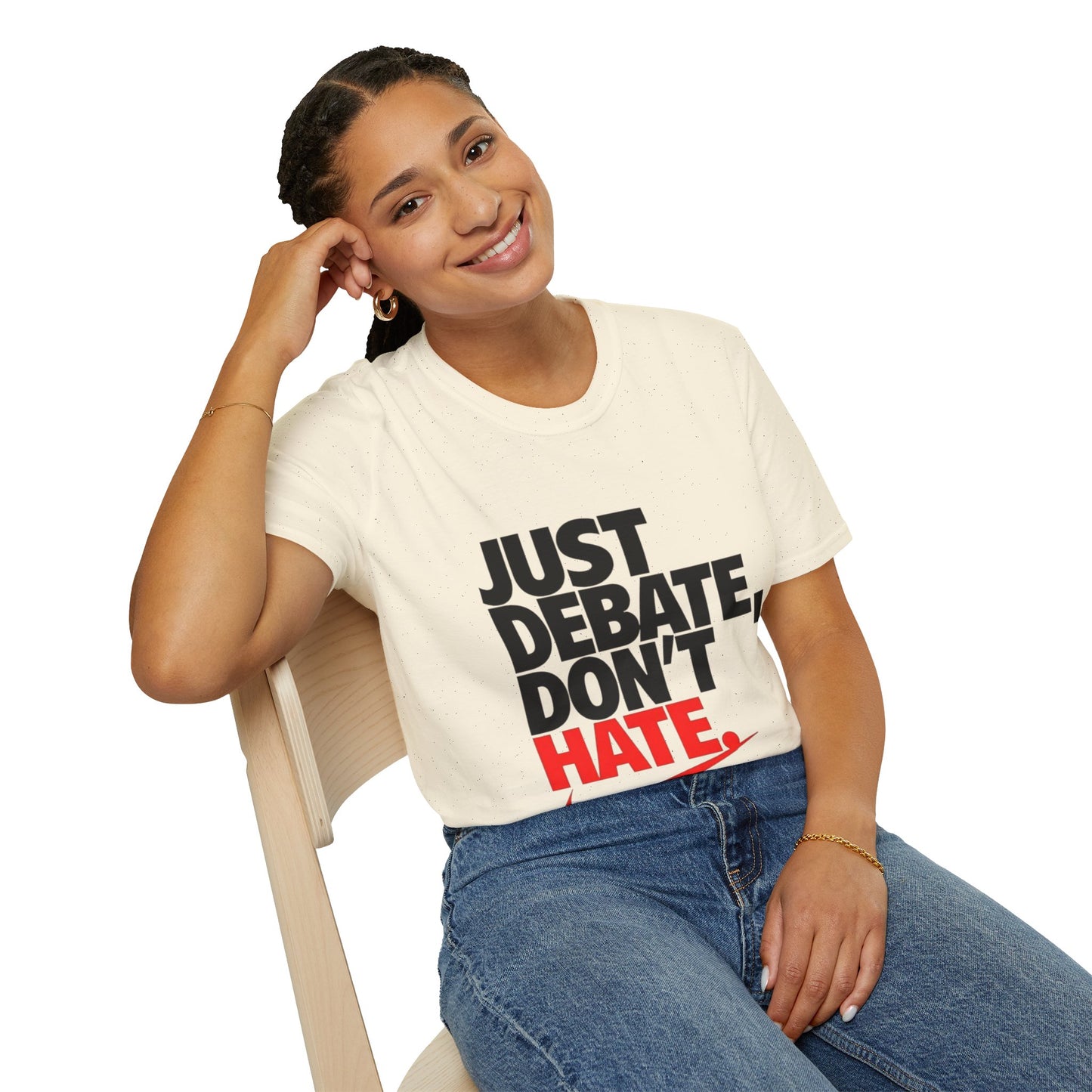 Just Debate T-Shirt - Unisex Softstyle Tee for Open Dialogues