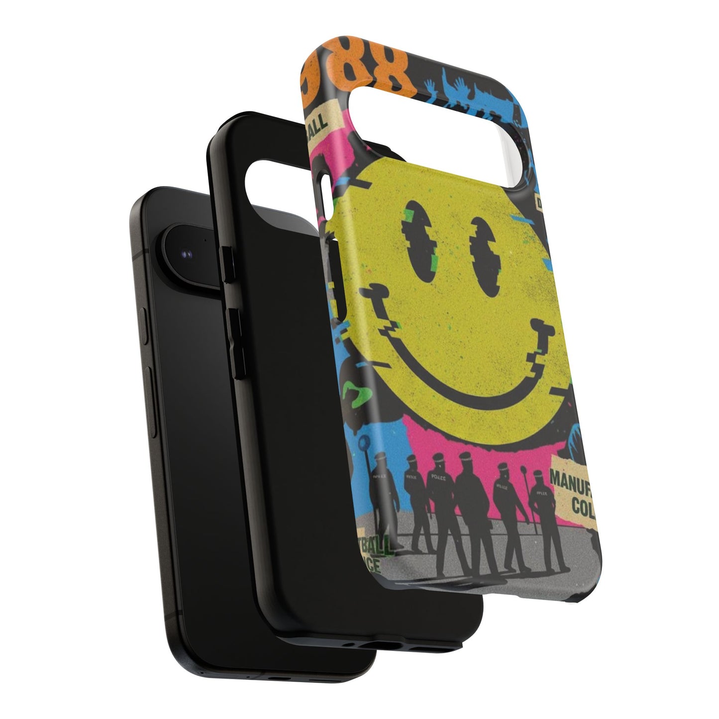 Acid house rave Vibrant iPhone Case, Tough Cases, Smiley Face Phone Cover, Fun Accessory, Colorful Phone Protector, Gift for Teenagers
