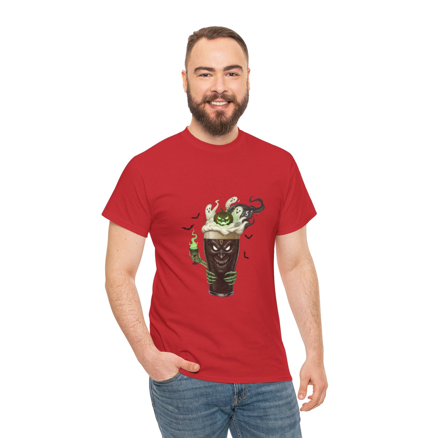Guiness halloween Artistic Unisex Tee featuring Eco-Themed Design, Perfect for Casual Wear, Gift for Nature Lovers, Eco-Conscious Apparel, Earth Day