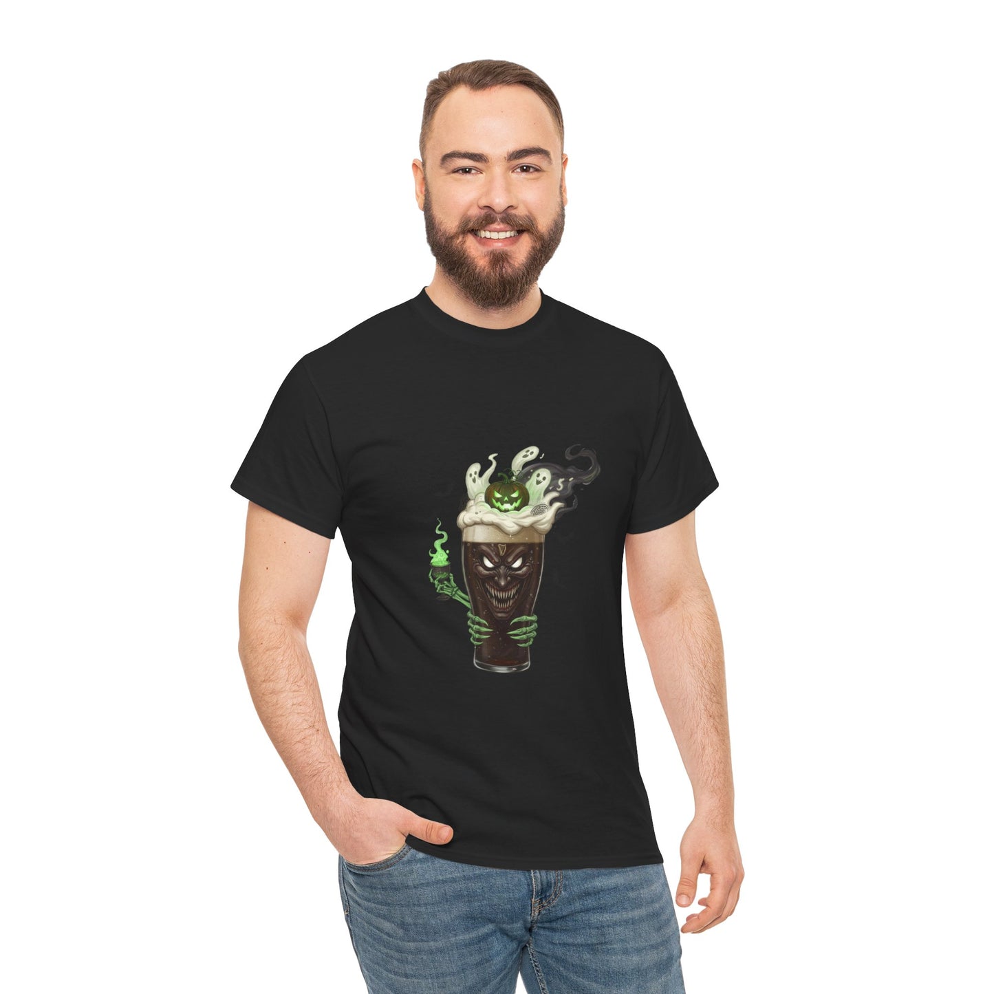 Guiness halloween Artistic Unisex Tee featuring Eco-Themed Design, Perfect for Casual Wear, Gift for Nature Lovers, Eco-Conscious Apparel, Earth Day