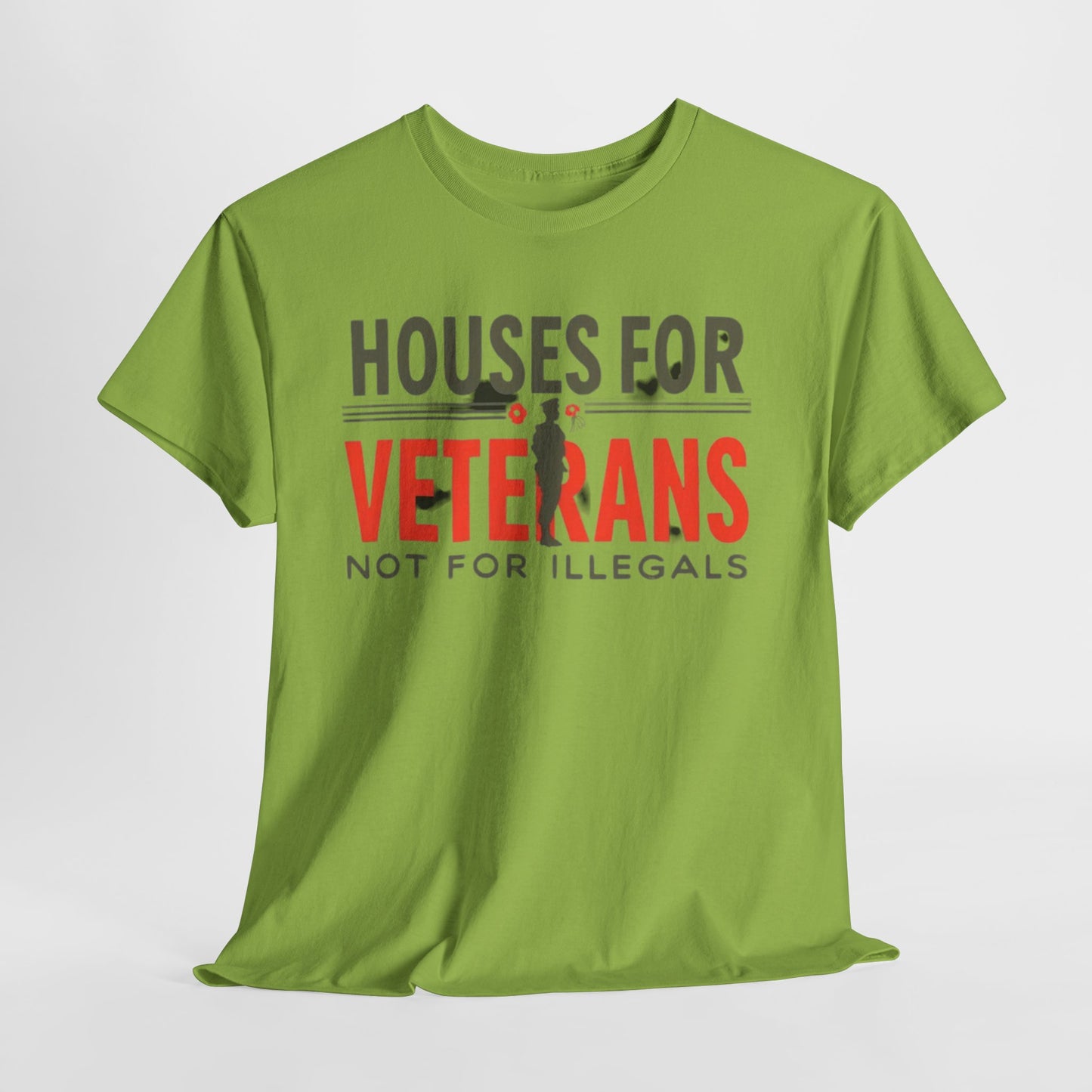 Unisex Heavy Cotton Tee - 'Houses for Veterans not for illegals' Statement Shirt for Supporters, Patriotic Gifts, Veteran Advocacy Apparel, Everyday [...]