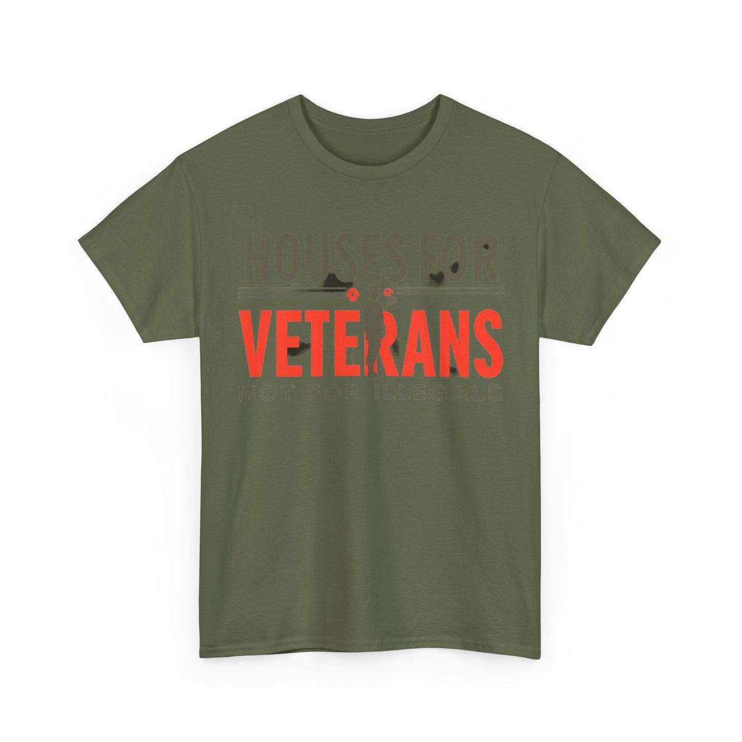 Unisex Heavy Cotton Tee - 'Houses for Veterans not for illegals' Statement Shirt for Supporters, Patriotic Gifts, Veteran Advocacy Apparel, Everyday [...]