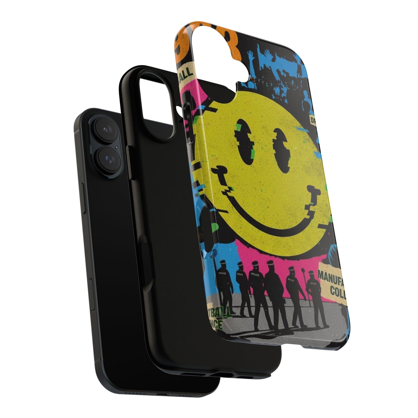 Acid house rave Vibrant iPhone Case, Tough Cases, Smiley Face Phone Cover, Fun Accessory, Colorful Phone Protector, Gift for Teenagers