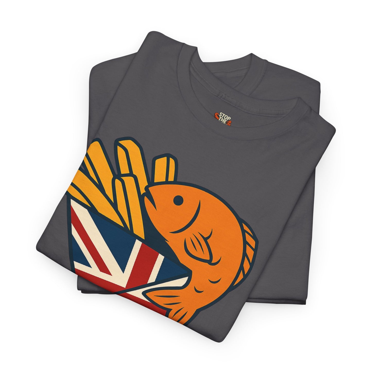 Fish & chips inspired Graphic Tee, Rule Britannia, Unisex Cotton T-Shirt, Casual Wear, Gift for Fish Lovers, Fun British Humor Shirt