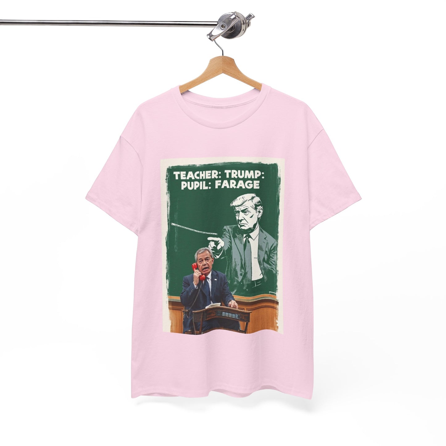 Political Humor Tee: Teacher Trump & Pupil Farage Graphic Shirt