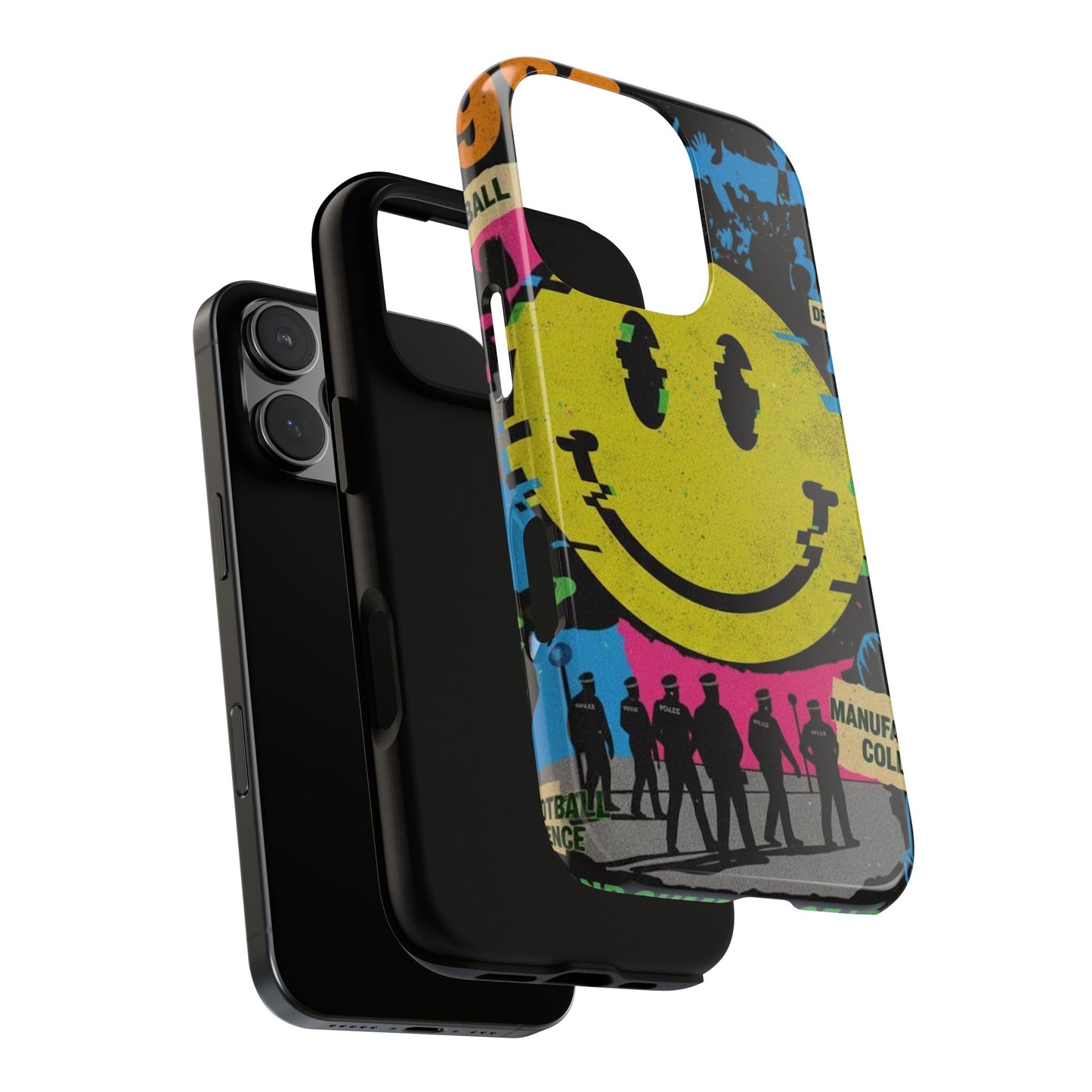 Acid house rave Vibrant iPhone Case, Tough Cases, Smiley Face Phone Cover, Fun Accessory, Colorful Phone Protector, Gift for Teenagers