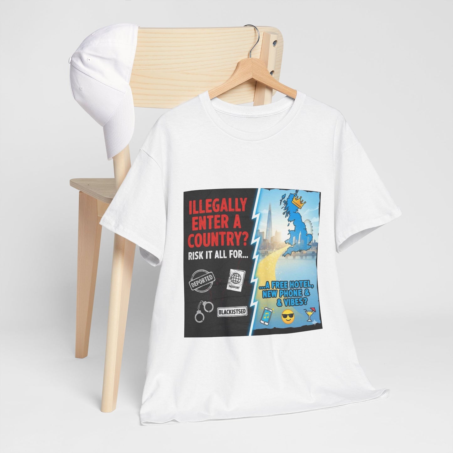 Enter illegally get free hotel t shirt - Bold Statement T-Shirt - Unisex Tee for Casual Wear, Gift for Friends, Humor Style, Graphic Tee, Perfect for Celebrations