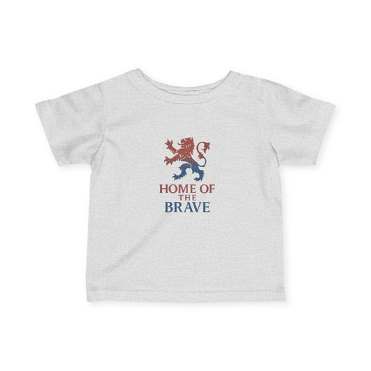 Patriotic Infant Tee - Home of the Brave, Baby Shirt, Toddler T-Shirt, Kids Pride Apparel, 4th of July Outfit, Gift for New Parents