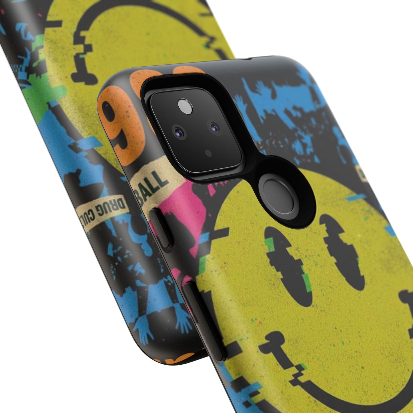 Acid house rave Vibrant iPhone Case, Tough Cases, Smiley Face Phone Cover, Fun Accessory, Colorful Phone Protector, Gift for Teenagers