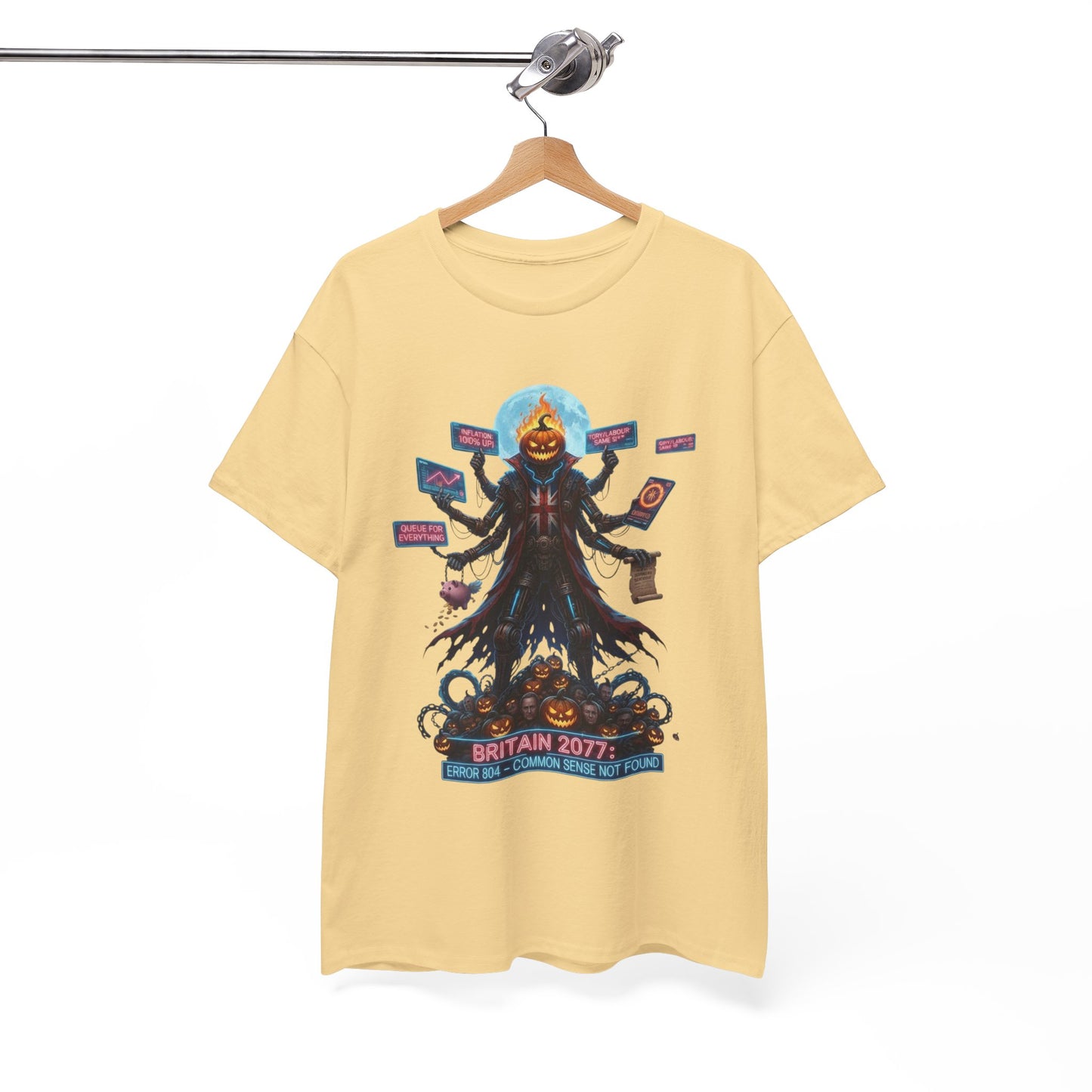 Halloween british satire design - Brightly Illustrated Unisex T-Shirt, Pop Culture Tee, Graphic Cotton Tee, Unique Gift for Fans, Casual Wear, Statement Apparel