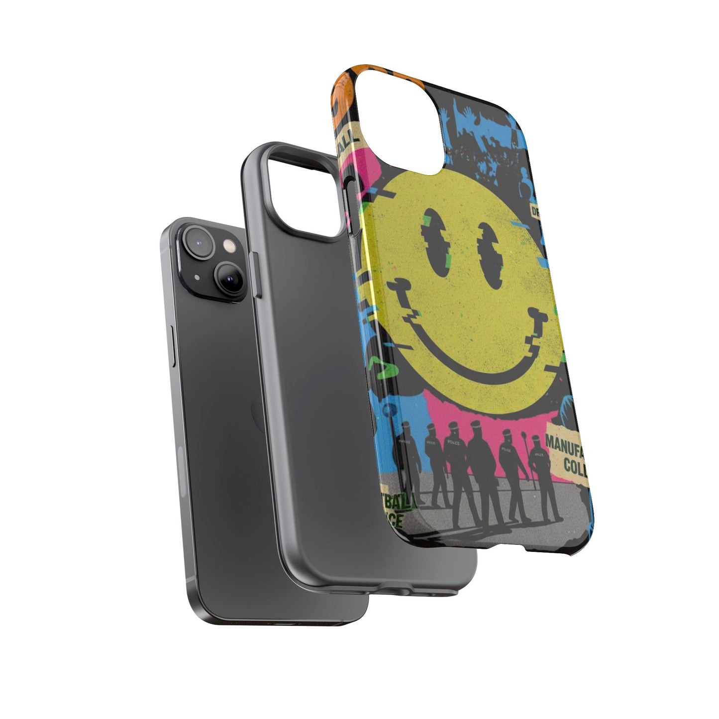 Acid house rave Vibrant iPhone Case, Tough Cases, Smiley Face Phone Cover, Fun Accessory, Colorful Phone Protector, Gift for Teenagers